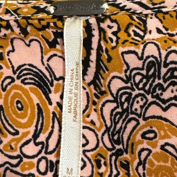 Free People Mexicali Rose Maxi Dress Bohemian Size M asymmetrical Rayon - Picture 15 of 16